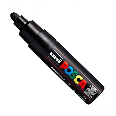 Bild av Uni Posca PC 7M, markör, konstpenna stor kulspets 4, 55, 5 mm 15 färger svart