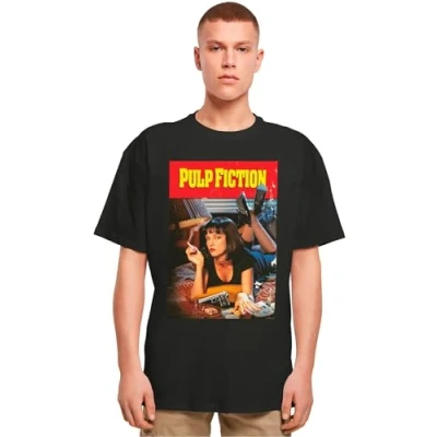 Bild av Merchcode PULP Fiction Poster Oversize TEE Tshirt med print, Storlek: 3XL, Black