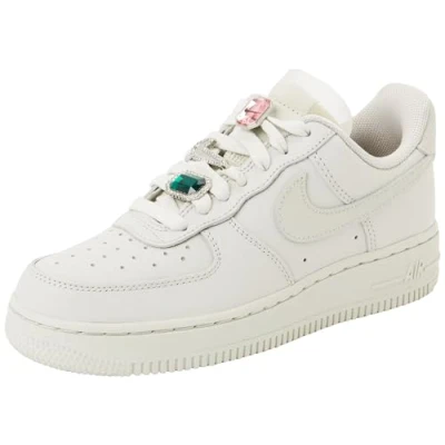 Bild av Nike Sportswear AIR Force 1 Sneakers, Storlek: 35.5, Light bone/kelly green/pink foam/black Skinn