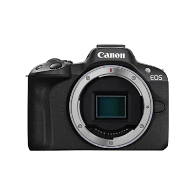 Bild av Canon EOS R5024,2 MP APS C spegellös kameraEndast kroppUpp till 15 fps kontakt.Dual Pixel CMOS AF II4K 30p överampled 6KVari vinkelskärmBluetooth och WiFiSvart