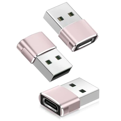 Bild av Basesailor USB C Hona till Han Adapter 3 Pack,Typ Laddningskabel Kontaktadapter för iPhone 12 13 14 15 Pro Max,SE,iPad Mini 6 Air 4 5,Apple Watch 7 8,Samsung Galaxy S23 S22 Plus Ultra FE (Pink)