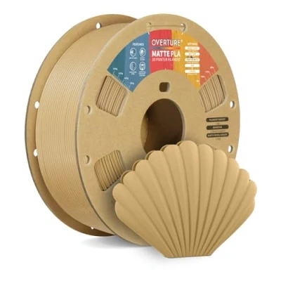 Bild av OVERTURE PLA Matte 3D skrivarfilament 1,75mm, 1 kg kartongspole (2,2 lbs), dimensionsnoggrannhet +/ 0,02 mm(Matt träfärg)