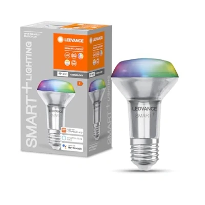 Bild av LEDVANCE Smart LED R63 spotlight med Wifi, E27 sockel, RGB färger och ljusfärg som kan ändras, kontrollerbar Alexa, Google &amp; App, 1 pack
