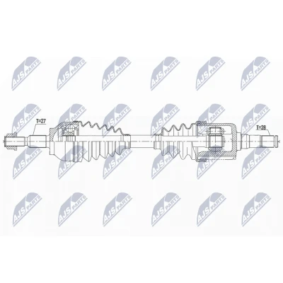 Bild av Drivaxel, framaxel vänster, ford, 1682460, 1746980, 1776427, AV613B437EB, AV613B437EC, AV613B437ED