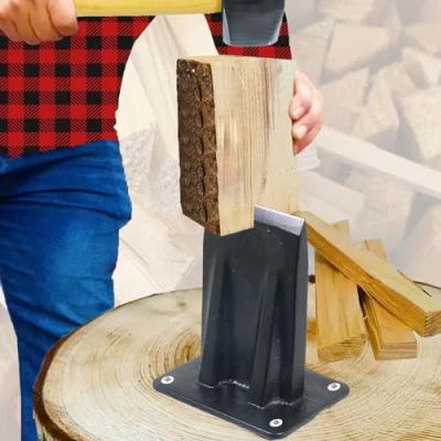 Bild av SPARES2GO Kindling Splitter Logg Kil Kraftig Trä Delning Ved Trämonterad Yxa Mejsel (3 kg, Large)
