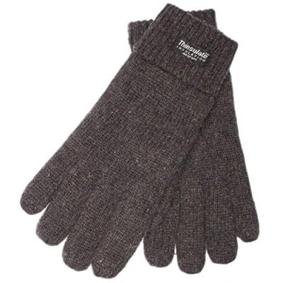 Bild av EEM herr stickade handskar LASSE med Thinsulate termofutter av polyester, stickat material 100 % ull, antracit, XXL
