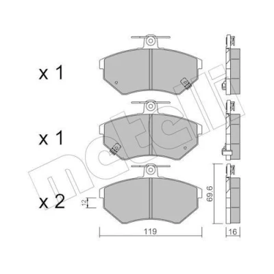 Bild av METELLI 22 0050 5 Jeu de plaquettes frein avec indicateur d&#039;usure PIAGGIO: Porter NP6