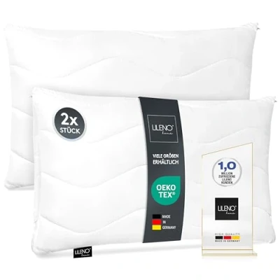 Bild av LILENO HOME kudde 50 x 70 cm [set om 2] som kuddefyllning säng eller dekorativ med dragkedja för justering tvättbar upp till 95 soffkudde och prydnadskudde soffa/säng