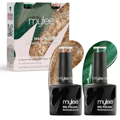 Bild av Mylee Gel Nagellack Set 2x10ml [Christmas Character] UV/LED Nail Art, Manikyr och Pedikyr, för professionell hemmabruk [Julen 2024] Långvarig lätt att applicera