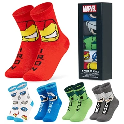 Bild av Marvel Ankelstrumpor för pojkar Tonåringar Summer Spiderman Avengers Multipack Captain America Iron Man Hulk Crew Socks Superhero Fun No Show strumpor Mjuk andas (Ankel Avengers, 3,5 6,5)