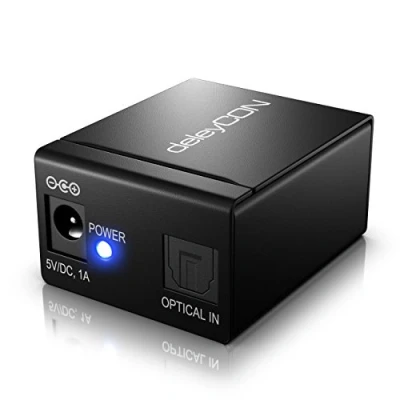 Bild av deleyCON Toslink Splitter 2 Port Digital Ljuddelare Distributör för Optisk Ljudkabel S/PDIF 1x Ingång 2x Utgång TV HiFi System Soundbar Hörlurar