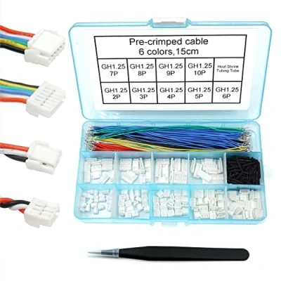 Bild av GH1.25 kontakter och förkrympta silikonkablar kit för Pixhawk 4 6C 15 cm tråd