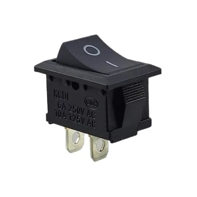 Bild av Mini vippströmbrytare 19 x 13 mm, vippströmbrytare, enhetsomkopplare, 250 V 6 A 125 10 AC, KCD1 (6 9 AC/DC) svart rektangulär, 2 stift på/av