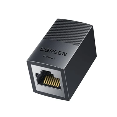 Bild av UGREEN LAN kabelförlängning RJ45 koppling 10 Gbps kontakt Nätverkskabelkontakt Stöd POE med skärmningsfunktion Kompatibel Cat7/Cat6/Cat5e/Cat5 (Svart 2 stycke)