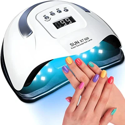 Bild av Retoo 14W nageltork med 10/30/60/99s timer, LCD skärm, sensor, infraröd, LED UV lampa för naglar, nagellampa, härdningsverktyg finger /tånagelgel, gelnaglar, lämplig vit