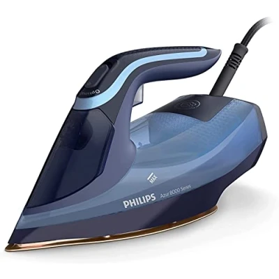 Bild av Philips Azur 8000 Series Ångstrykjärn 45 g/min Kontinuerlig Ånga, 210g Ångförstärkning, 2400 W, OptimalTEMP Teknik, SteamGlide Elite, ljusblå (DST8020/21)