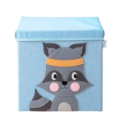 Bild av Boîte de rangement en tissu pour enfant &quot;raton laveur&quot; avec couvercle, compatible Ikea Kallax