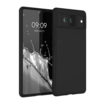 Bild av kwmobile fodral kompatibelt med Google Pixel 6 mjukt TPU silikonfodral skydd lämpligt för trådlös laddning svart matt