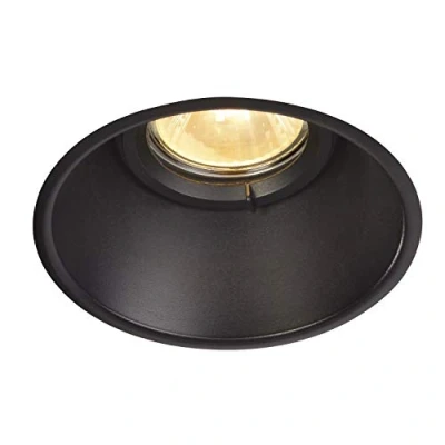 Bild av SLV Horn O, strålkastare, spotlight, tak, infälld LED, inomhusbelysning/GU10 IP20/IP44 25W svart, stål, 25 W
