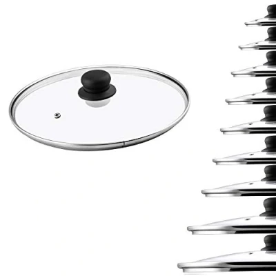 Bild av KADAX Glaslock med plasthandtag, ånghål, värmebeständigt, för gryta, panna, universellt lock i olika storlekar, transparent (26 cm)