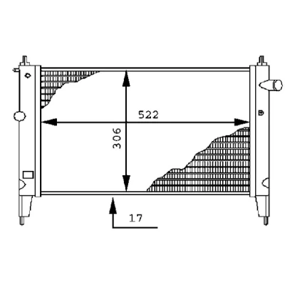 Bild av MAHLE ORIGINAL CR 446 000S Radiateur du moteur pour véhicules sans système de climatisation 522 306 17 ailettes jointes mécaniquement OPEL: Astra G CC