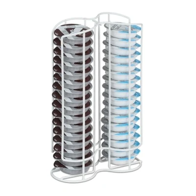 Bild av Relaxdays Kapselhållare kompatibel med Tassimo, kaffekapselhållare för 32 kapslar, kapseldispenser, H x B D: 29 18 8,5 cm, vit