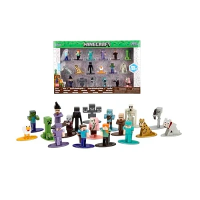 Bild av Jada Toys 253265013 Minecraft Multipack Nanofigurer, Wave 12 Nanofigurer i Metall, 18 Stycken/Förpackning, 4 cm, Från 3 år