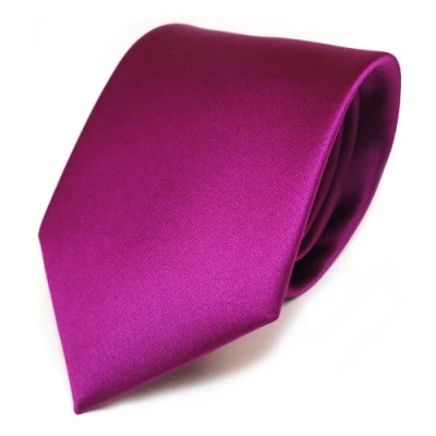 Bild av TigerTie herrslips klassisk 8 cm satinslips i enfärgad design, perfekt för affärsmöten, festliga tillfällen och fritid, Lila magenta, Krawattengröße: ca. Länge 150 cm, Breite