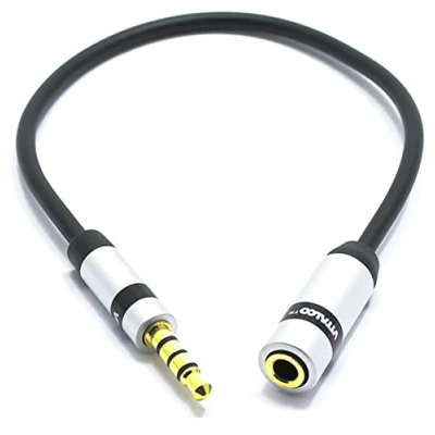 Bild av VITALCO TRS till TRRS mikrofonadapter mini uttag 3,5 hane mm honkabel