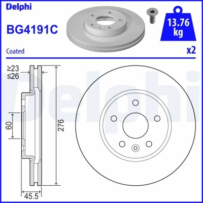 Bild av Bromsskiva DELPHI BG4191C