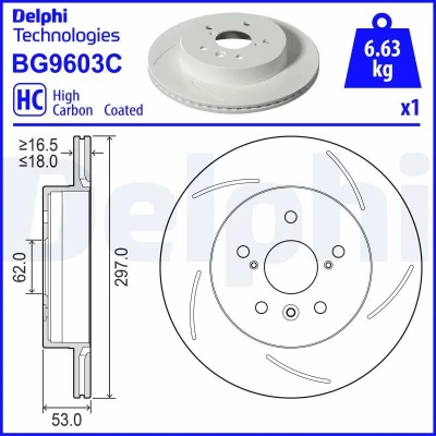 Bild av Bromsskiva DELPHI BG9603C