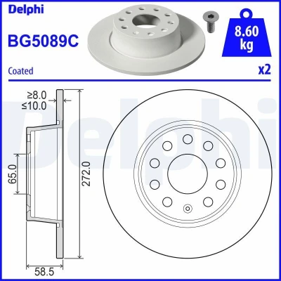Bild av Bromsskiva DELPHI BG5089C