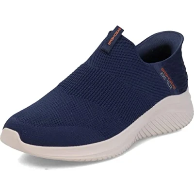 Bild av Skechers Herr Ultra Flex 3.0 Smooth Step Sneaker, Marinblå stickad trim, 45.5 EU