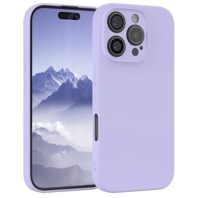 Bild av EAZY CASE Silikonfodral för iPhone 16 Pro Mjukt stötsäkert mobilskal skyddsfodral med kameraskydd Tunt Premium TPU Telefonstötfångare i Lavendel