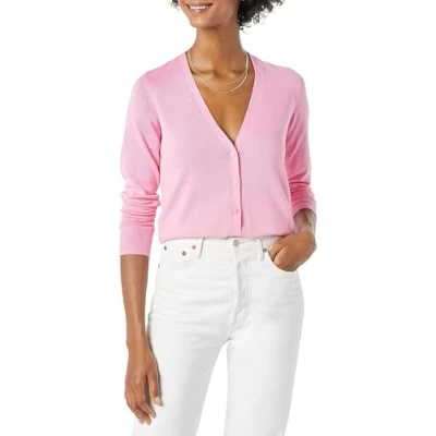 Bild av Amazon Essentials Kvinnors Lätt V ringad cardigan tröja (finns i plusstorlek), Rosa, L