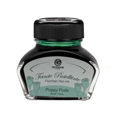 Bild av Octopus Reservoarbläck, skrivbläck för reservoarpennor, pastellmint &quot;Poppy Pods&quot;, 30 ml