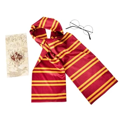 Bild av Rubies Harry Potter tillbehörsset för pojkar och flickor, Gryffindor halsduk, glasögon karta, officiella födelsedagar, presenter, Halloween, karneval jul