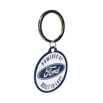 Bild av Nostalgic Art Nyckelring i retrostil, Ø 4 cm, Ford Built to last Presentidé för fans, av metall, vintagedesign