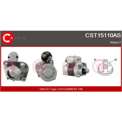 Bild av CASCO CST15110AS Startmotor 12V 0,85kW 8 CPS0060 M8 66mm RENAULT: CLIO 2, Kangoo I Express, Scénic 1