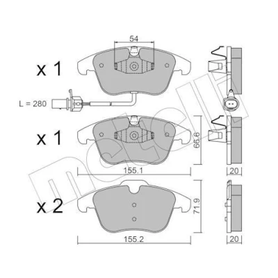 Bild av Bromsbeläggsats, Framaxel, audi a4 allroad b8, b8 avant, a5, a5 cabriolet, sportback, q5, 8K0 698 151A, 151F