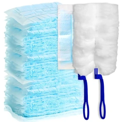 Bild av 50 stycken dammmagneter, dammvippor, påfyllningspaket för Swiffer, mikrofiber dammtorkare med 2 handtag damm smuts bil