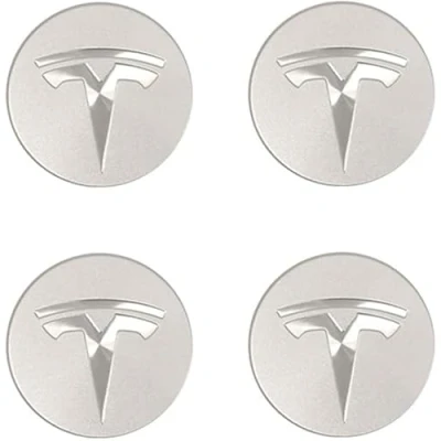 Bild av 4 st för Tesla 65 mm bil navkåpor solskydd navkapsel vattentät dammtät nav center kepsar dekorationstillbehör