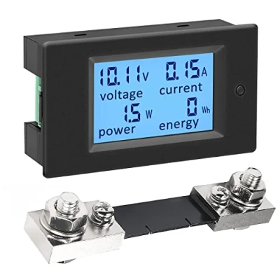 Bild av KETOTEK Digital Amperemeter Voltmeter Volt Ampere Watt KWh Mätare DC 6.5 100V 100A Shunt, Voltmätare Amperemätare Effektmätare Elförbrukningsmätare Spänning Nuvarande Aktiv Effekt Meter