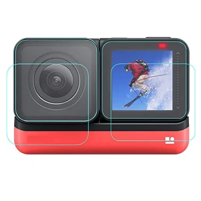 Bild av Skärmskydd för Insta360 ONE R/RS Twin Edition och 4k vidvinkelkamera (2 + 2 pack), FANZR 0,3 mm 9H hårdhet repfri härdat glas