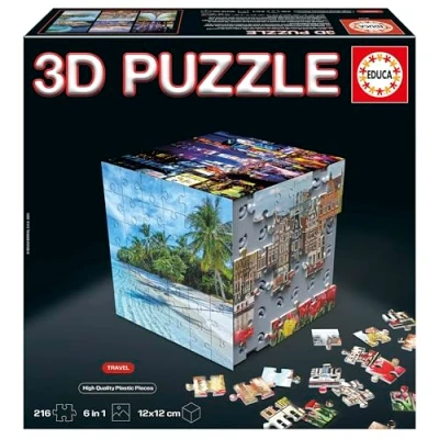 Bild av Educa 3D Puzzle Cube Travel