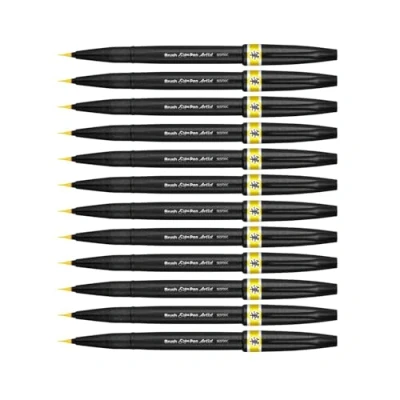 Bild av Pentel SESF30C GX extra fin penselspets, 12 stycken gul