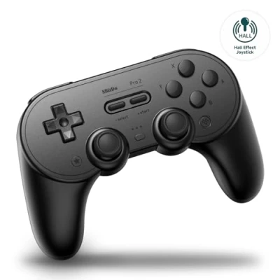 Bild av 8Bitdo Pro 2 Bluetooth Controller for Switch, Hall Effect Joystick Update, Wireless Gaming PC, Android, and Steam Deck &amp; Apple (Black Edition)