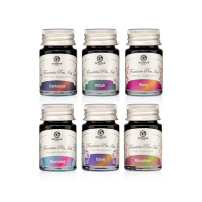 Bild av Octopus Fluids Sheen Ink Set 2, tvåfärgade bläck för reservoarpennor, 6 x 10 ml