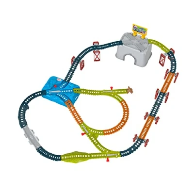 Bild av Thomas &amp; Friends Toy Train Tracks Set, Connect Build Bucket, 48 delars expansionspaket för pressgjutna och motoriserade tåg, ålder 3+ år, HNP81