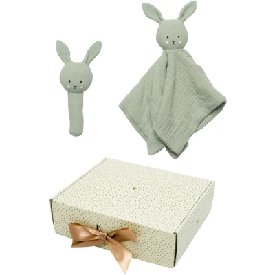 Bild av Jabadabado presentkit snuttefilt/skallra, bunny grön